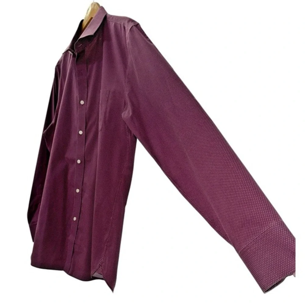 J Crew Thompson Shirt MENS LARGE 16-16.5 PRE-OWNED Purple Button Up WRINKLE FREE